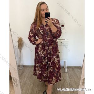 Šaty dlouhé šifonové dlouhý rukáv dámské nadrozměr (2XL3XL/4XL ONE SIZE) ITALSKÁ MÓDA IMWEC23IRINA