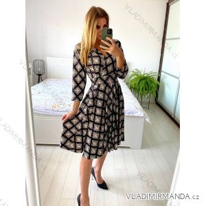 Šaty elegantní dlouhý rukáv dámská (S/M ONE SIZE) ITALSKÁ MÓDA IMM23M6062A-4/DU