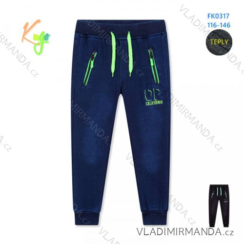 Sweatpants with jeans long warm children's youth boys (116-146) KUGO FK0317