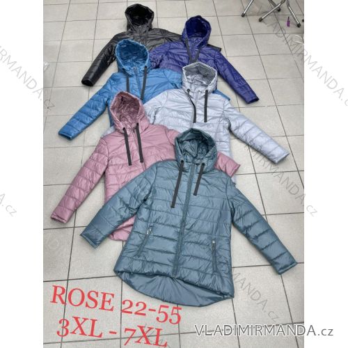 Bunda prošívaná podzimní s kapucí nadrozměr (3XL-7XL) POLSKÁ MÓDA ELR2322-55
