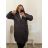 Bunda kabát prošívaný dlouhý rukáv dámská nadrozměr (2XL/3XL ONE SIZE) ITALSKÁ MÓDA IMWCT233519 zelená 2LX/3XL