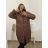 Bunda kabát prošívaný dlouhý rukáv dámská nadrozměr (2XL/3XL ONE SIZE) ITALSKÁ MÓDA IMWCT233519 zelená 2LX/3XL