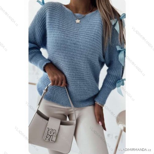 Sveter pletený tenký dlhý rukáv dámska (S / M ONE SIZE) TALIANSKÁ MÓDA IMWBL23003