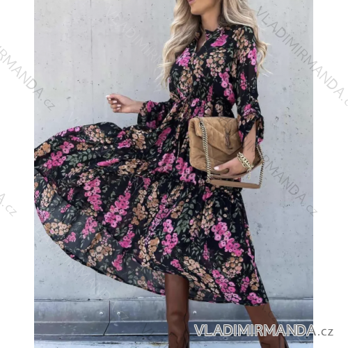 Šaty dlhé dlhý rukáv dámske (S/M ONE SIZE) TALIANSKA MÓDA IMPBB23D1600