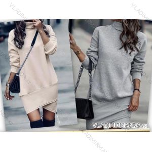 Women's Long Sleeve Hooded Sweatshirt Dress (S/M ONE SIZE) ITALIAN FASHION IMC22685