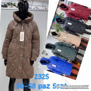 Kabát zimní s kapucí dámský nadrozměr (50-58) POLSKÁ MÓDA PMWBG232325