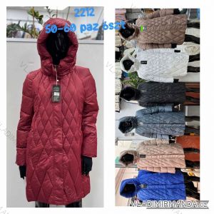 Kabát zimní s kapucí dámský nadrozměr (50-60) POLSKÁ MÓDA PMWBG232212