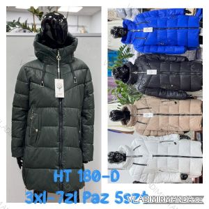 Kabát zimní s kapucí dámský nadrozměr (3XL-7XL) POLSKÁ MÓDA PMWBG23HT180-D