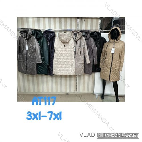 Kabát zimní s kapucí dámský nadrozměr (3XL-7XL) POLSKÁ MÓDA PMWBG23AT117