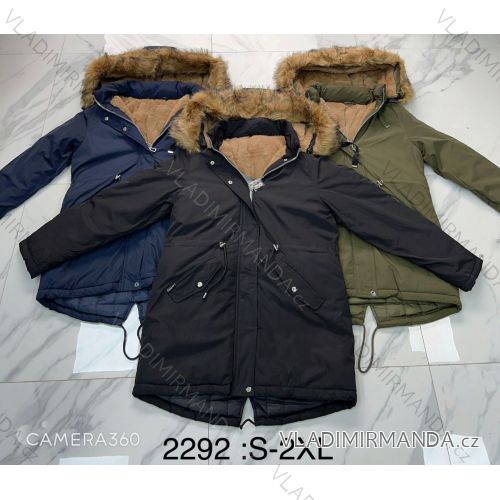Kabát parka zimní s kapucí dámský (S-2XL) POLSKÁ MÓDA PMWD232292