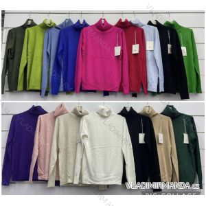 Svetr úpletový s rolákem dlouhý rukáv dámský (S/M ONE SIZE) ITALSKÁ MÓDA IMWCJ23018
