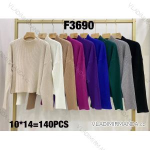 Svetr úpletový dlouhý rukáv dámský (S/M ONE SIZE) ITALSKÁ MÓDA IMWKK23F3690