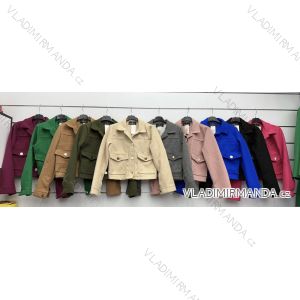 Kabátek flaušový dlouhý rukáv dámský (S/M ONE SIZE) ITALSKÁ MÓDA IMWKK23031