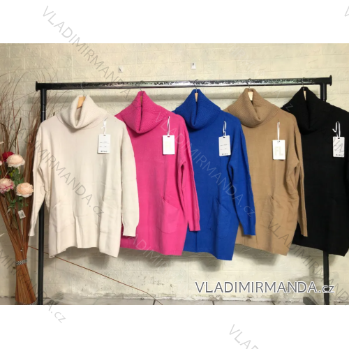 Svetr úpletový s rolákem dámské (S/M ONE SIZE) ITALSKÁ MÓDA IMPGM23G002