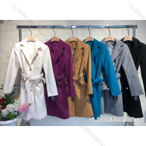 Kabát flaušový dlouhý rukáv dámský (S/M ONE SIZE) ITALSKÁ MÓDA  IMPGM2311671