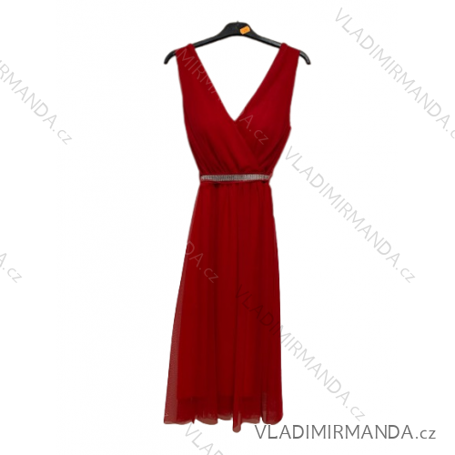 Šaty elegantní plesové bez rukávu dámské (S/M ONE SIZE) ITALSKÁ MÓDA IMWKK223920/DR
