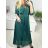Women's Belted Long Sleeve Chiffon Long Dress (S/M ONE SIZE) ITALIAN FASHION IMM23M9668