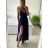 Long summer satin dress with straps women with belt (UNI S / M) ITALIAN FASHION IMM22INFINITE -   green pea -   S / M