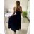 Long summer satin dress with straps women with belt (UNI S / M) ITALIAN FASHION IMM22INFINITE -   green pea -   S / M