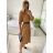 Šaty košilové s páskem dlouhý rukáv dámské (S/M ONE SIZE) ITALSKÁ MÓDA IMPBB22E9511