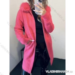 Kabátek s kožíškem dlouhý rukáv dámský (S/M/L ONE SIZE) ITALSKÁ MÓDA IMD23776