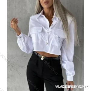 Košile na knoflíky dlouhý rukáv dámská  (S/M ONE SIZE) ITALSKÁ MÓDA IMPBB23D232003