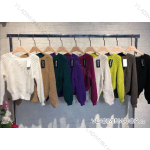 Svetr pletený dlouhý rukáv dámský (S/M ONE SIZE) ITALSKÁ MÓDA IMPGM231001