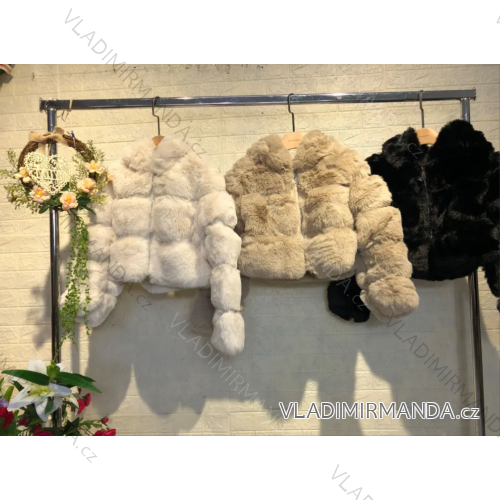 Bunda kožúšok dlhý rukáv dámska (S/M ONE SIZE) TALIANSKA MÓDA IMPGM235537