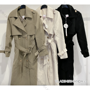 Kabát trenčkot dlouhý rukáv dámský (S/M ONE SIZE) ITALSKÁ MÓDA IMPMD233611503