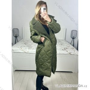 Kabát zimní s beránkem dlouhý rukáv dámský (S/M/L ONE SIZE) ITALSKÁ MÓDA IMD23010