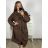 Lammmantel Langarm Damen Übergröße (3XL/4XL ONE SIZE) ITALIAN FASHION IMD22748 Graue Highlights 3xl / 4xl