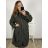 Lammmantel Langarm Damen Übergröße (3XL/4XL ONE SIZE) ITALIAN FASHION IMD22748 Graue Highlights 3xl / 4xl