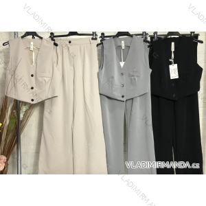 Súprava elegantné nohavice dlhé a vesta dámska (S/M ONE SIZE) TALIANSKA MÓDA IMPGM235991