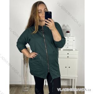 Mikina na zip s kapucí dlouhý rukáv dámská nadrozměr (3XL/4XL ONE SIZE) ITALSKá MóDA IM423048