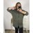 Mikina na zip s kapucí dlouhý rukáv dámská nadrozměr (3XL/4XL ONE SIZE) ITALSKá MóDA IM423048/DU 3XL/4XL Černá