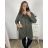 Strickjacke / Hoodie Baumwolle Damen (Uni M / XL) Italienische Mode IM420360 2XL/3XL schwarz