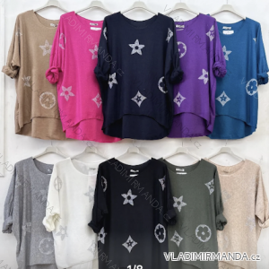 Tunika oversize 3/4 dlouhý rukáv dámská (S/M ONE SIZE) ITALSKÁ MÓDA IMPLI2321503A