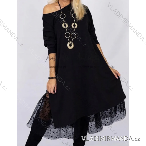 Šaty oversize dlouhý rukáv dámské (S/M ONE SIZE) ITALSKÁ MÓDA IMPLI2330909