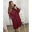 Fleece coat long sleeve zipper hooded women's oversized (XL / 2XLONE SIZE) ITALIAN FASHION IMD211123 3xl / 4xl Wine
