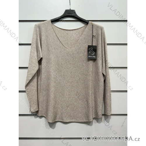 Svetr tenký oversize dlouhý rukáv dámská (S/M ONE SIZE) ITALSKÁ MÓDA IMPSH23088V