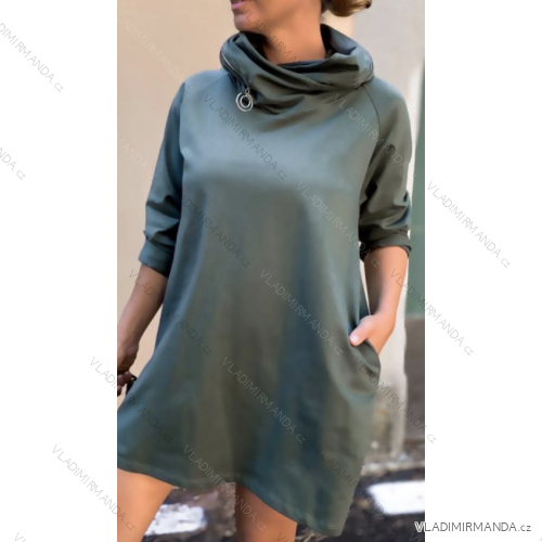 Šaty oversize dlouhý rukáv dámské (S/M ONE SIZE) ITALSKÁ MÓDA IMPLI2330609