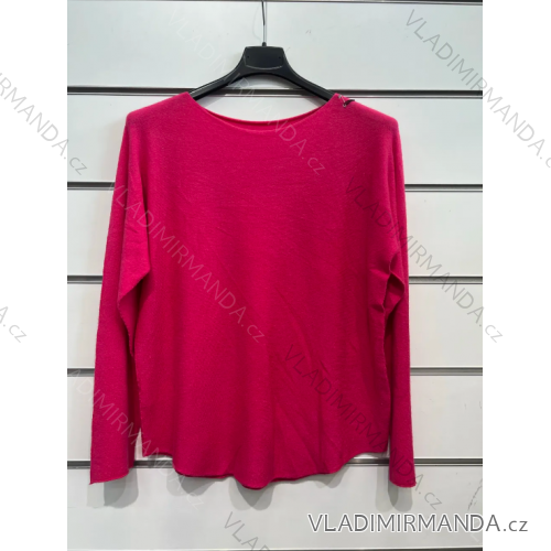 Svetr úpletový oversize dlouhý rukáv dámský (S/M ONE SIZE) ITALSKÁ MÓDA IMPSH23088