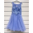 Women's Sleeveless Short Party Dress (S/M ONE SIZE) ITALIAN FASHION IMPSH2350130 Light blue S / M