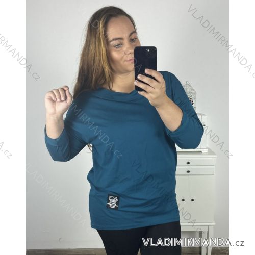 Tunika dlouhý rukáv dámská nadrozměr (3XL/4XL ONE SIZE) ITALSKÁ MÓDA IM723NATURAL