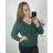 Pullover Oversize Langarm Damen Oversized (XL / 2XL ONE SIZE) ITALIAN MODA IM721350 M / L Smaragd