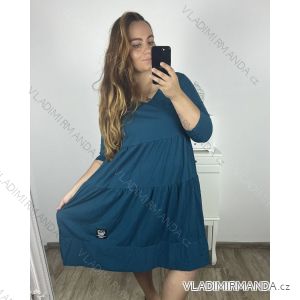 Šaty volnočasové dlouhý rukáv nadrozměr dámské (2XL/3XL ONE SIZE) ITALSKÁ MÓDA IM723PENTA