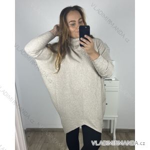 Svetr prodloužený s rolákem dlouhý rukáv dámský (4XL/5XL ONE SIZE) ITALSKÁ MÓDA IMS23RIMINI/DU