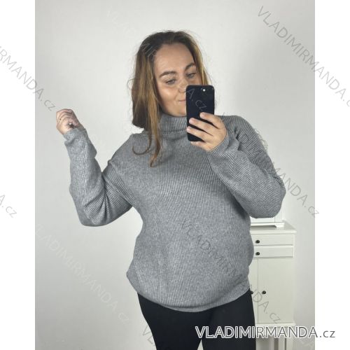 Svetr s rolákem dlouhý rukáv dámský (3XL/4XL ONE SIZE) ITALSKÁ MÓDA IM423ROMANA