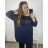 Women's Plus Size Long Sleeve Tunic (3XL/4XL/5XL ONE SIZE) ITALIAN FASHION IM423550 4XL / 5XL dark blue