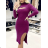Šaty elegantní úpletové dlouhý rukáv dámské (S/M ONE SIZE) ITALSKÁ MÓDA IMPBB23Y22990